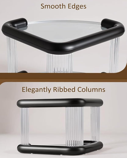 Corner Bathroom Counter Organizer, Perfume Skincare Organizers and Storage Countertop, Makeup Shelf for Vanity Dresser, Tiered Counter Top Skin Care Holder, 2 Tier, Black