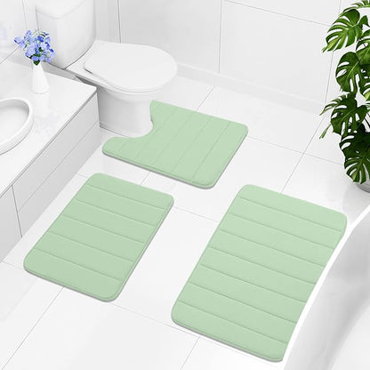 Buganda Memory Foam Bath Mat, 47" x 24", Ultra Soft and Non-Slip Bathroom Rugs, Water Absorbent and Machine Washable Bath Rug Runner for Bathroom, Shower, and Tub, Sage Green