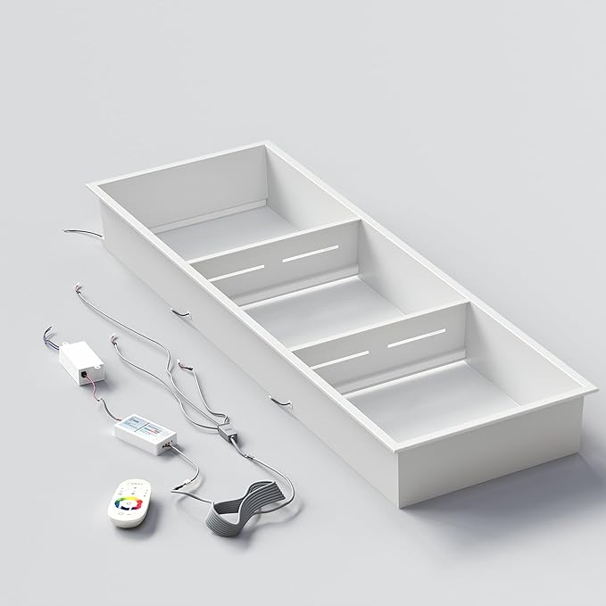 Stainless Steel Shower Niche 12" X 36", No Tile Needed Wall Niche with RGB Led Light, Recessed Shower Shelf for Bathroom Storage Over Mount Installation, Matte White