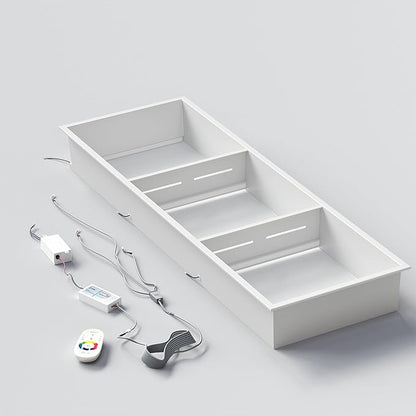 Stainless Steel Shower Niche 12" X 36", No Tile Needed Wall Niche with RGB Led Light, Recessed Shower Shelf for Bathroom Storage Over Mount Installation, Matte White