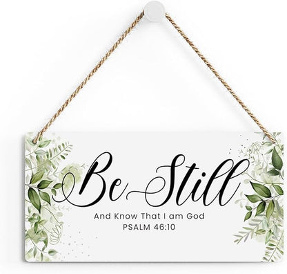 Be Still And Know That I Am God Prayer Room Decor Rustic Bible Verse Sign Scripture Printed Wood Sign Wall Art Religious Gifts Faith Based Gifts