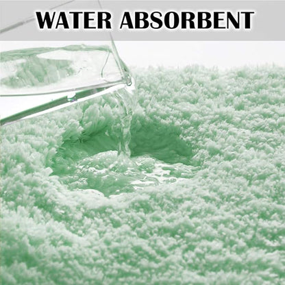 Suchtale Extra Soft and Absorbent Shaggy Bath Mat (24 x 60, Pale Green) Machine Washable Microfiber Non Slip Bath Mat for Bathroom Floor