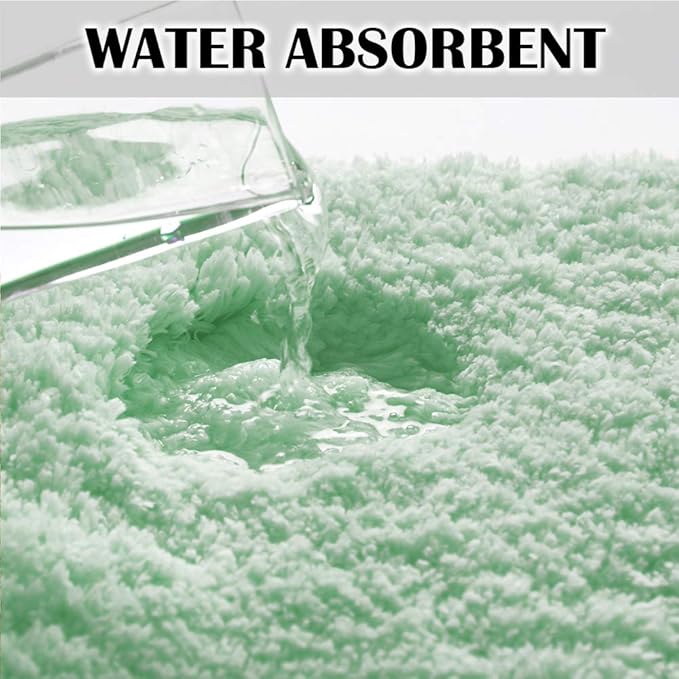 Suchtale Large Bathroom Rug - Extra Soft & Absorbent Shaggy Mat (24 x 40, Pale Green) Machine Washable Microfiber Non Slip Bath Mat
