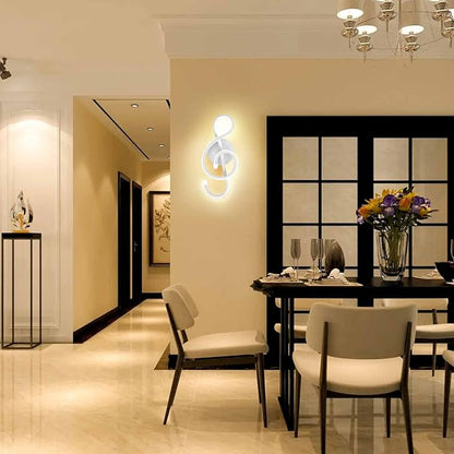 XEYOU 22W Modern Wall Sconce Lighting Indoor LED Creative Wall Light Fixture Music Symbol Art Decoration Wall Lamp for Living Room Bedroom Stair Corridor, White 3000K