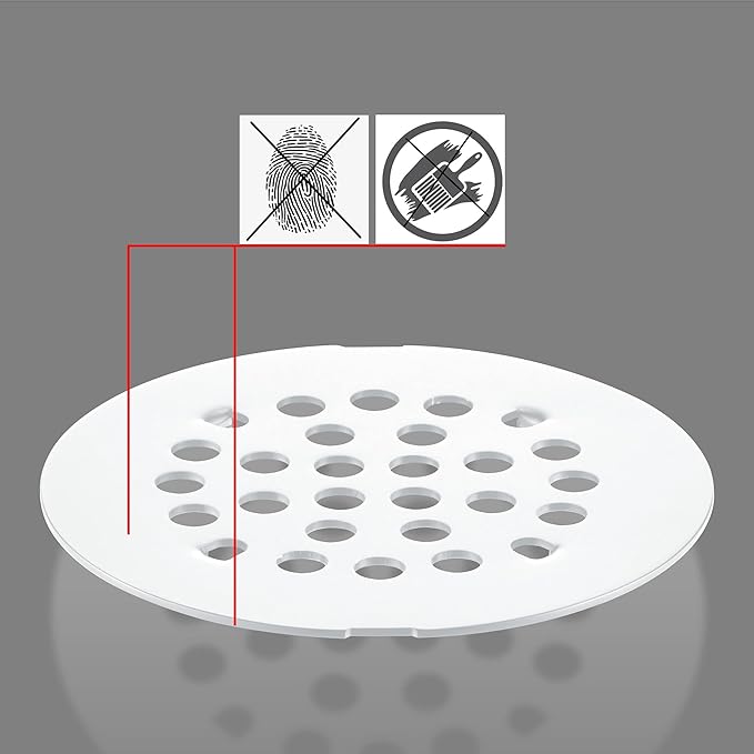 rrajj 4-1/4 (4.25) Inch(108mm) Round Snap-in Shower Floor Drain Cover Replacement Cover (White)