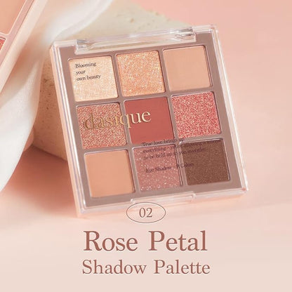Dasique Shadow Palette #02 Rose Petal I Cruelty-Free I 9 Blendable Shades in Smooth Matte and Shimmer Finishes with Gorgeous Pearls