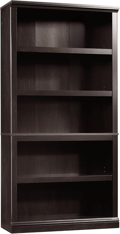 Sauder Miscellaneous Storage 5 Bookcase/Book Shelf, L: 35.28" x W: 13.23" x H: 69.76", Estate Black