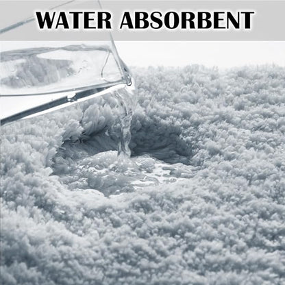 Suchtale Large Bathroom Rug Extra Soft and Absorbent Shaggy Mat (24 x 60, Light Blue) Machine Washable Microfiber Bath Mat with Non Slip Rubber Back