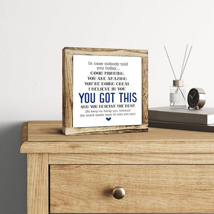 nspirational Wood Sign, Wooden Plaques Table Decor, Office Desk Sign, Farmhouse Home Decorate, Affirmation Signs Decorate Gift, Encouragement Gift, In Case No Nobody Told You Today Signs
