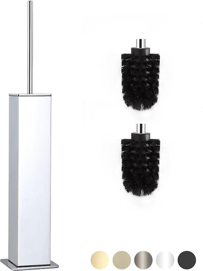 BVL Toilet Brush and Holder Set Chrome Stainless Steel 304 Square Freestanding Toilet Brush for Bathroom