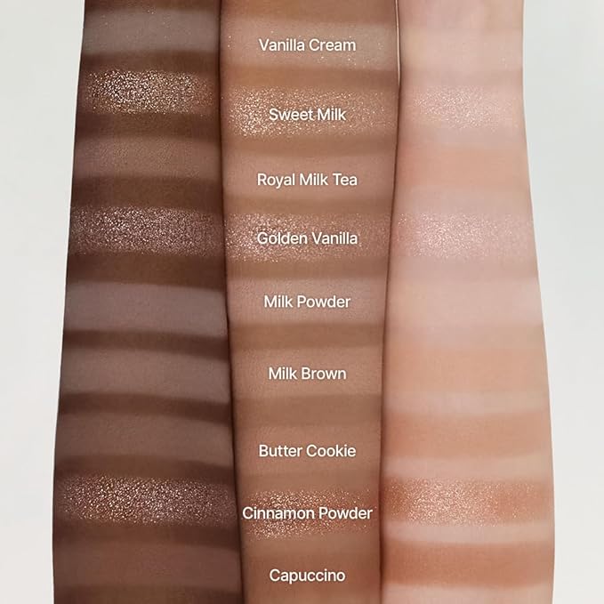 Dasique Shadow Palette #07 Milk Latte l Cruelty-Free l 9 Blendable Shades in Smooth Matte and Shimmer Finishes with Gorgeous Pearls