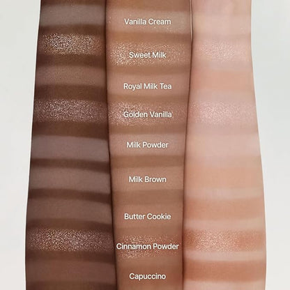 Dasique Shadow Palette #07 Milk Latte l Cruelty-Free l 9 Blendable Shades in Smooth Matte and Shimmer Finishes with Gorgeous Pearls