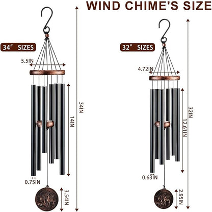 Wind Chimes for Outside, Deer Deep Tone Vintage Wind Chime Outdoor Clearance, Sympathy/Memorial/Festivals/Birthday Gift for Mom Dad Grandma, Home Garden Patio Decor (32" Deer)
