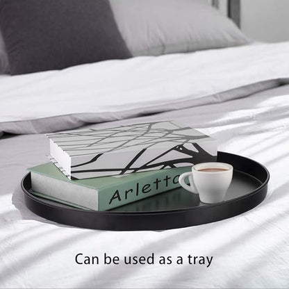 EKNITEY Small Side End Table - Metal Side Table Waterproof Small Sofa Coffee Side Tables Bedroom Indoor Outdoor with Removable Tray for Living Room Bedroom Balcony and Office