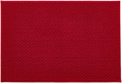 Bathroom Rugs Non Slip Washable, Super Absorbent Thin Bath Mat Quick Dry Low Pile Bathroom Rug, Red 24"x36"