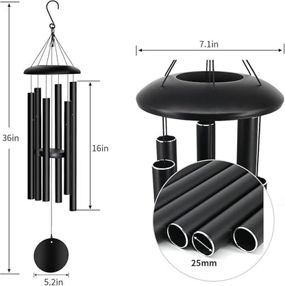 Wind Chimes Outdoor Deep Tone，36'' Large Memorial Wind Chimes for Outside，Wind Chime Gifts for mom/Grandma,Balcony,Garden Décor