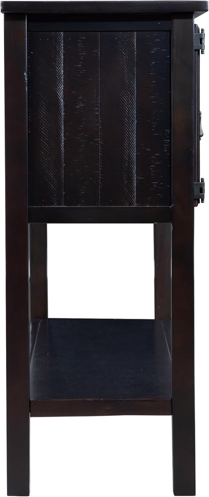 Solid Wood Farmhouse Console Table,Sofa Table with Storage Drawers and Shelves,Entryway Table for Entry Hallway Foyer Sofa Side Table,Fully Assembled(48" Espresso)