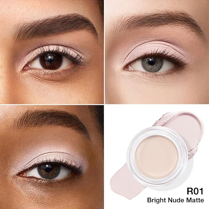 Single Cream Bright Nude Matte Eyeshadow Palette Makeup, Natural Single Mini Instant Holographic Eyeshadow For Older Women, Sombras Crema Para Ojos, Talc, Paraben & Cruelty Free, R01