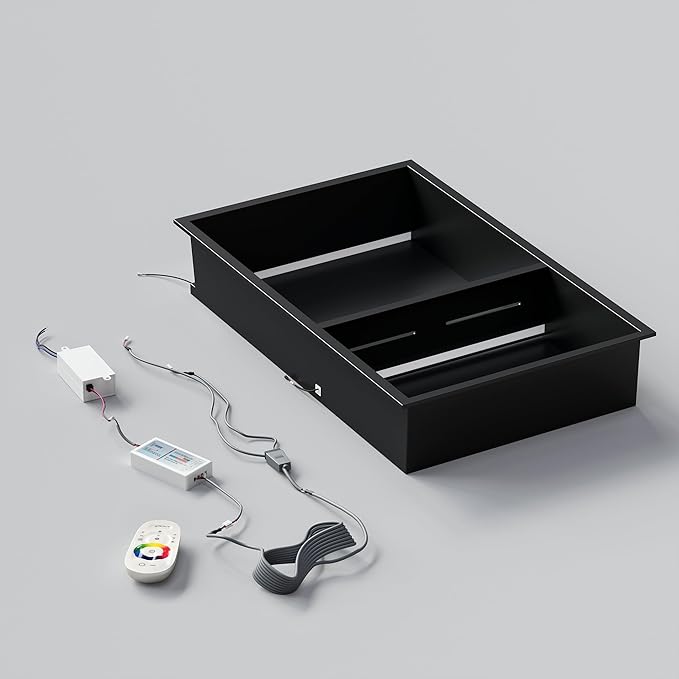 Stainless Steel Shower Niche 12" X 18", No Tile Needed Wall Niche with RGB Led Light, Recessed Shower Shelf for Bathroom Storage Over Mount Installation, Matte Black