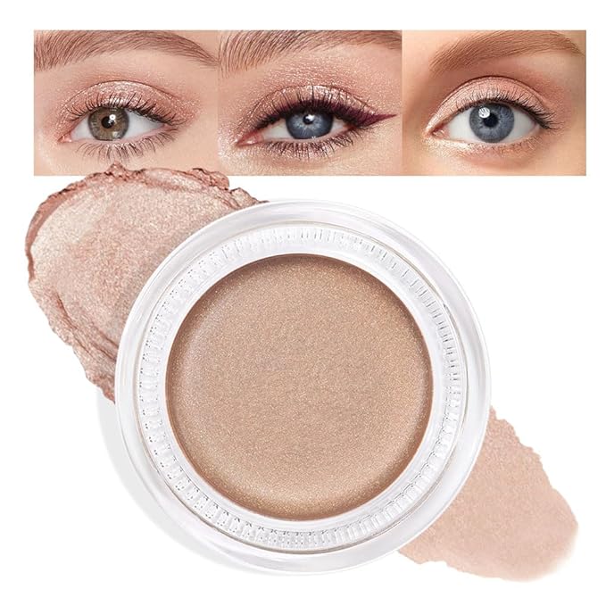 Cream Glitter Sand Shimmer Metallic Eyeshadow Palette Makeup, Natural Single Mini Instant Holographic Eyeshadow For Older Women, Sombras Crema Para Ojos, Talc, Paraben & Cruelty Free, 25