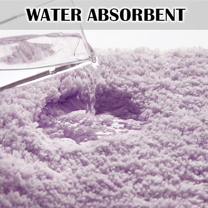 Suchtale Large Bathroom Rug Extra Soft and Absorbent Shaggy Bathroom Mat (24 x 40, Lavender) Machine Washable Microfiber Bath Mat for Bath, Non Slip Bath Mat, Bath Floor Mats Rubber Back