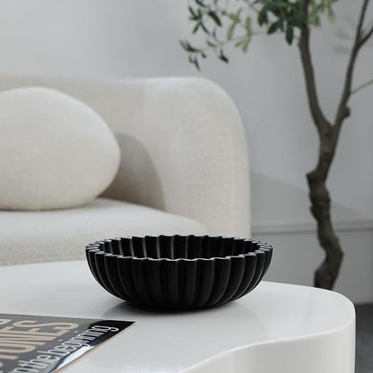 Black Decorative Bowl for Kitchen Counter - Modern Fruit Bowl with, Catch All Bowl for Keys, Entryway Table, and Home Decor
