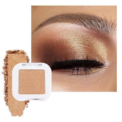 evpct Gold Single Eye Shadow Palette Makeup for Older Women, Gold Bronze Copper Brown Shimmer Glitter Sparkly Metallic Cream Eyeshadow Palette Brightener Makeup, High Pigment Monochrome Mini Eyeshadow