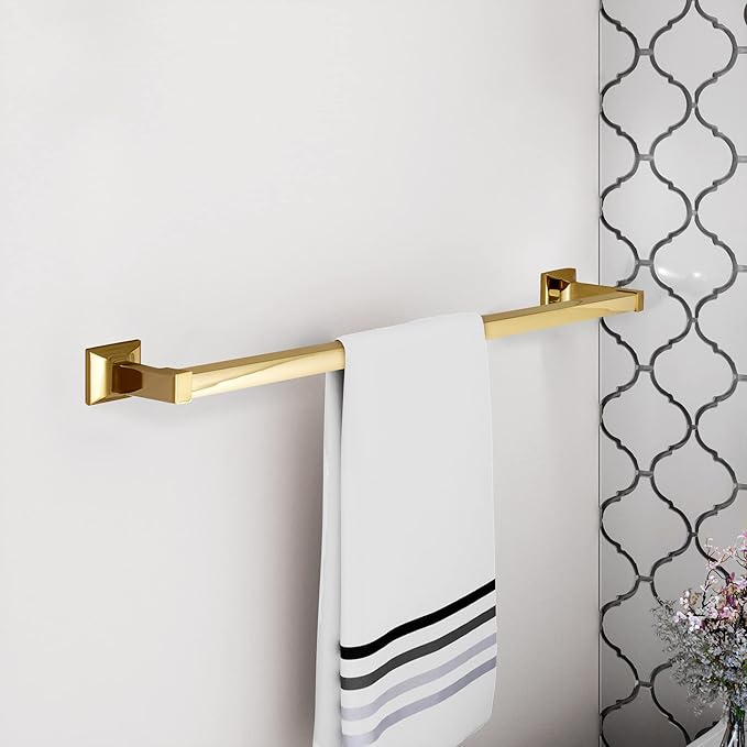 Design House 533273 Millbridge Classic 24-inch Towel Bar for Bathroom Bedroom Closet or Kitchen Polished Brass