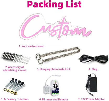 Custom Neon Signs for Wall Decor, CUSTOMNEON Personalized Neon Signs Customizable for Wedding Birthday Prom Party, Custom Neon Lights for Bedroom Bar Studio Beauty Salon Business Shop