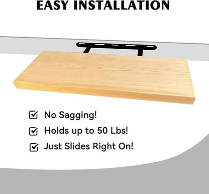 BGMG Wood Floating Shelves for Wall 18 inch, Rustic Wooden Wall Mount Shelves for Bathroom Living Room Bedroom Kitchen Farmhouse Set of 2-18x 6.7 x1.25 inch- DIY-Unfinished