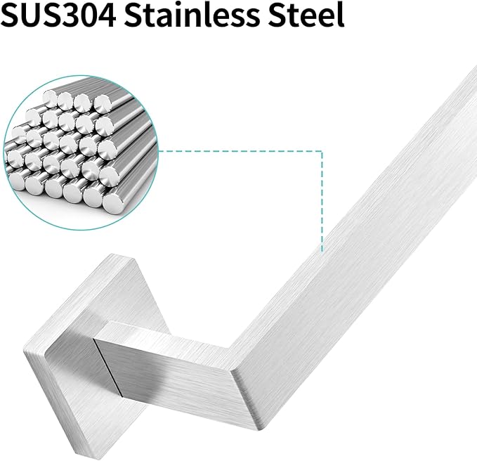 Bathroom Towel Bar, 24 Inch Towel Racks for Bathroom Wall Mounted, Stainless Steel Towel Rail Hanger for Wall, Nickel Towel Holder for Wall, Kitchen(2 Pack)