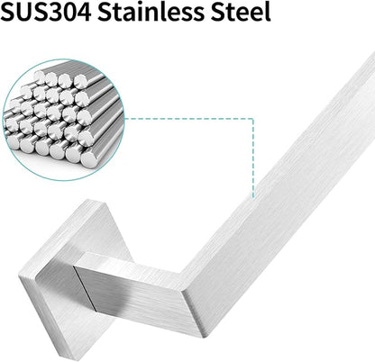 Bathroom Towel Bar, 24 Inch Towel Racks for Bathroom Wall Mounted, Stainless Steel Towel Rail Hanger for Wall, Nickel Towel Holder for Wall, Kitchen(2 Pack)