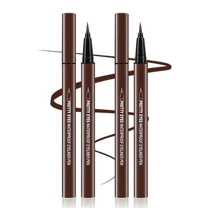 Boobeen 2pcs Liquid Eyeliner Pen, Matte Eye Liner with Precision Tip, Long Lasting Eyeliner Pencil for Bold Eye Makeup, Glides on Smoothly