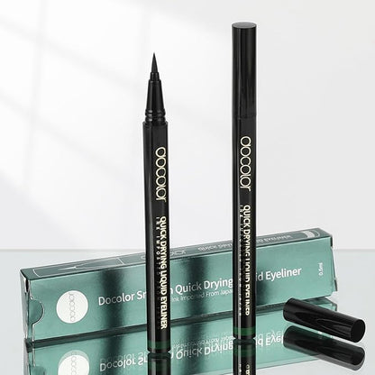 docolor Waterproof Eyeliner Pen Super Slim Liquid Eyeliner Eye Liner Gel (Green)