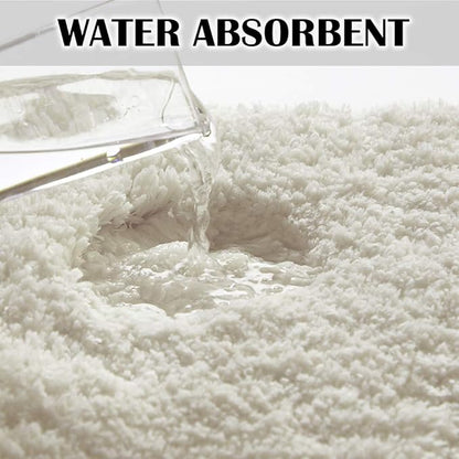 Suchtale Extra Soft & Absorbent Shaggy Bath Mat - Machine Washable Microfiber, Non Slip, 24 x 40 Ivory