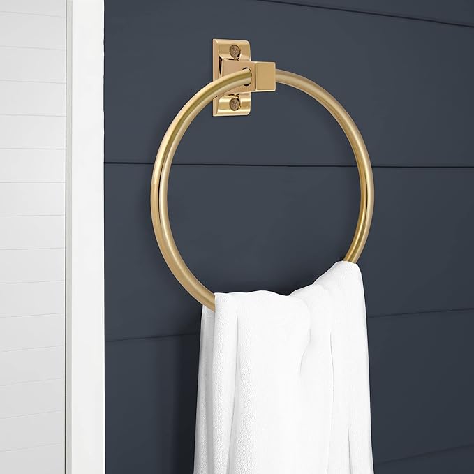 Design House 533349 Millbridge Classic Towel Ring for Bathroom Polished Brass