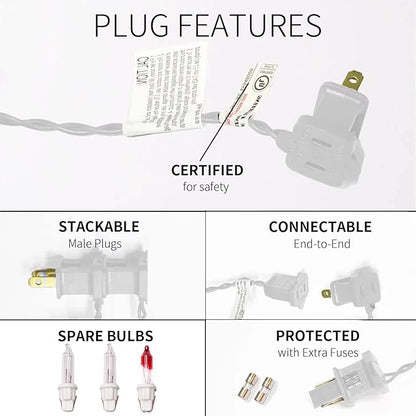 100LIGHTS Multi Easter Mini String Lights，Connectors Christmas Decorative Lights 19.6 UL Certified Waterproof for Easter Home Garden Holiday Christmas Tree Party Patio Wedding