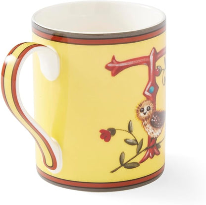 Spode Kit Kemp Alphabet Mug - Letter T Monogram in Fine China, 12oz Ceramic Coffee Cup for Hot Drinks, Personalized Drinkware for Unique Gifts, Dishwasher Safe Tea or Coffee Mug - Gift Box Included