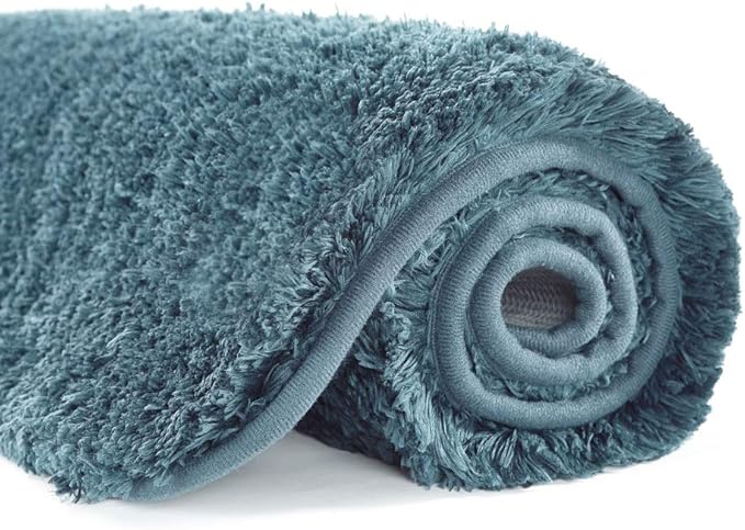Suchtale Extra Soft & Absorbent Shaggy Bath Mat (24 x 60, Slate) - Machine Washable Microfiber, Non-Slip, Luxury Floor Mat