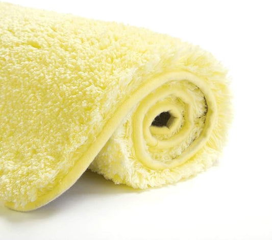 Suchtale Non Slip Bath Mat, 16 x 24, Yellow - Soft Microfiber Shaggy, Water Absorbent, Machine Washable, Thick Plush for Shower