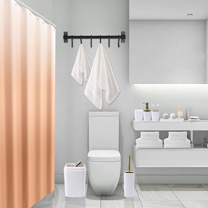 White Bathroom Accessories, 24 Pieces White Bathroom Accessories Set with Shower Curtain, Bath Towels, Trash Can, Soap Dispenser and Soap Dish for Bathroom/Housewarming