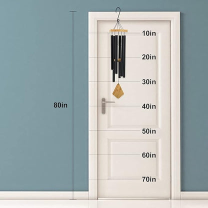 Wind Chimes Outdoor Large Deep Tone, 36 Inches Sympathy WindChimes Outdoor Memorial Windchime for Mom/Housewarming/Christmas, Black Wind Chime for Outside Garden, Patio, Home Decor