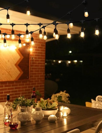 Svater Outdoor Led String Lights 50FT, Patio Lights with 16pcs S14 Shatterproof Bulbs, 1 Watt E26 Dimmable 2700K Warm White, IP65 Waterproof, Commercial Grade Light