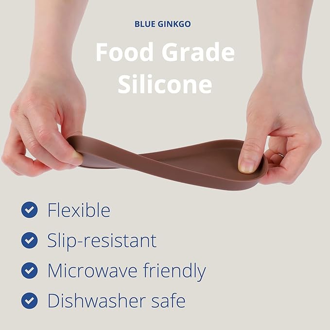 Blue Ginkgo Mini Silicone Trays – Set of 6 Easy-Clean Organizers for Bathroom, Kitchen, Desk, Vanity, and Cosmetics (Brown, Tan, Ivory)