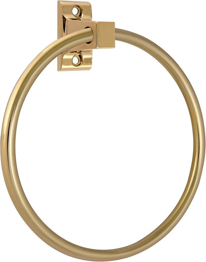 Design House 533349 Millbridge Classic Towel Ring for Bathroom Polished Brass