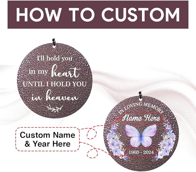 Sympathy Wind Chimes, Personalized Butterflies Wind Chimes for Loss of Loved Dad/Mom, Memorial Sympathy Gifts for Funeral, in Loving Memory of Husband/Wife