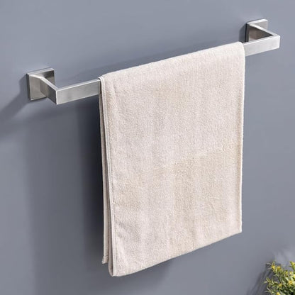10-Piece Bathroom Hardware Set - Brushed Nickel SUS304 Stainless Steel Wall-Mounted Towel Bar, Holder & Racks, 23.6 Inch