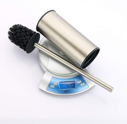 BGL Toilet Brush Holder Brushed Nickel, Stainless Steel 304 Brushed Nickel Round Freestanding Toilet Bowl Brush and Holder for Bathroom