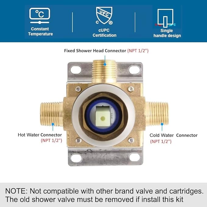 POP SANITARYWARE Ceiling Mount Shower Faucet Set Brushed Nickel Bathroom 10 Inch Rainfall Mixer Shower Head System Single Handle Shower Trim Kit with Rough-in Valve