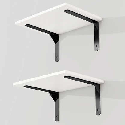 16" W x 12" D White Floating Shelves for Wall, 12 Inch Deep Floating Shelf with Visible Bracket, Rustic Wood Bookshelf Wall Mounted, Deep Bathroom Shelves for Storage, Set of 2